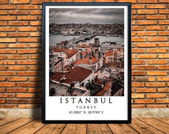 Istanbul Skyline Photograph Wall Art Print