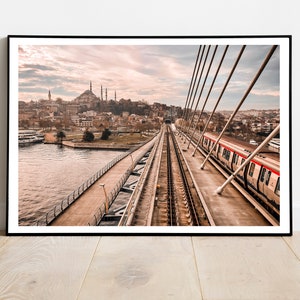 Impressão artística da parede da ponte de Istambul