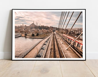 Istanbul Bridge Wall Art Print