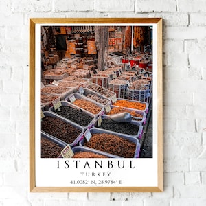 Impressão artística de parede do mercado exótico de especiarias de Istambul Türkiye