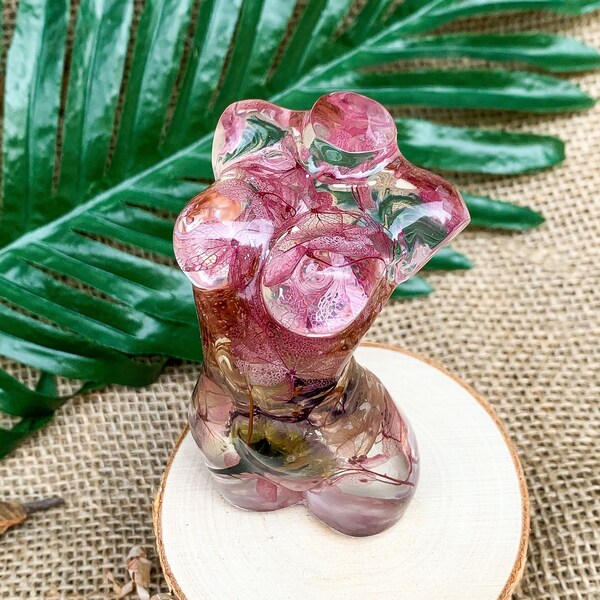 Gorgeous Handmade Female Resin made with real flowers