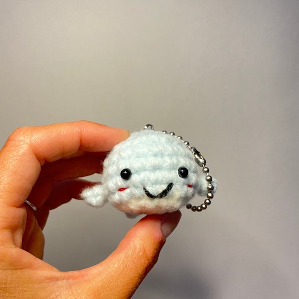 Key Chain Bag Tag for Back Pack Sea to Shining Sea Mini Whale Keychain Crochet Plushie Zipper Charm Adorable Ocean Animal Fashion Accessory