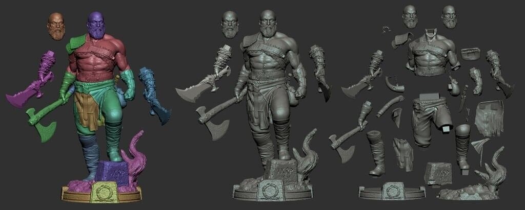 Kratos, God of War, 3d print resin model kit 1:10 scale