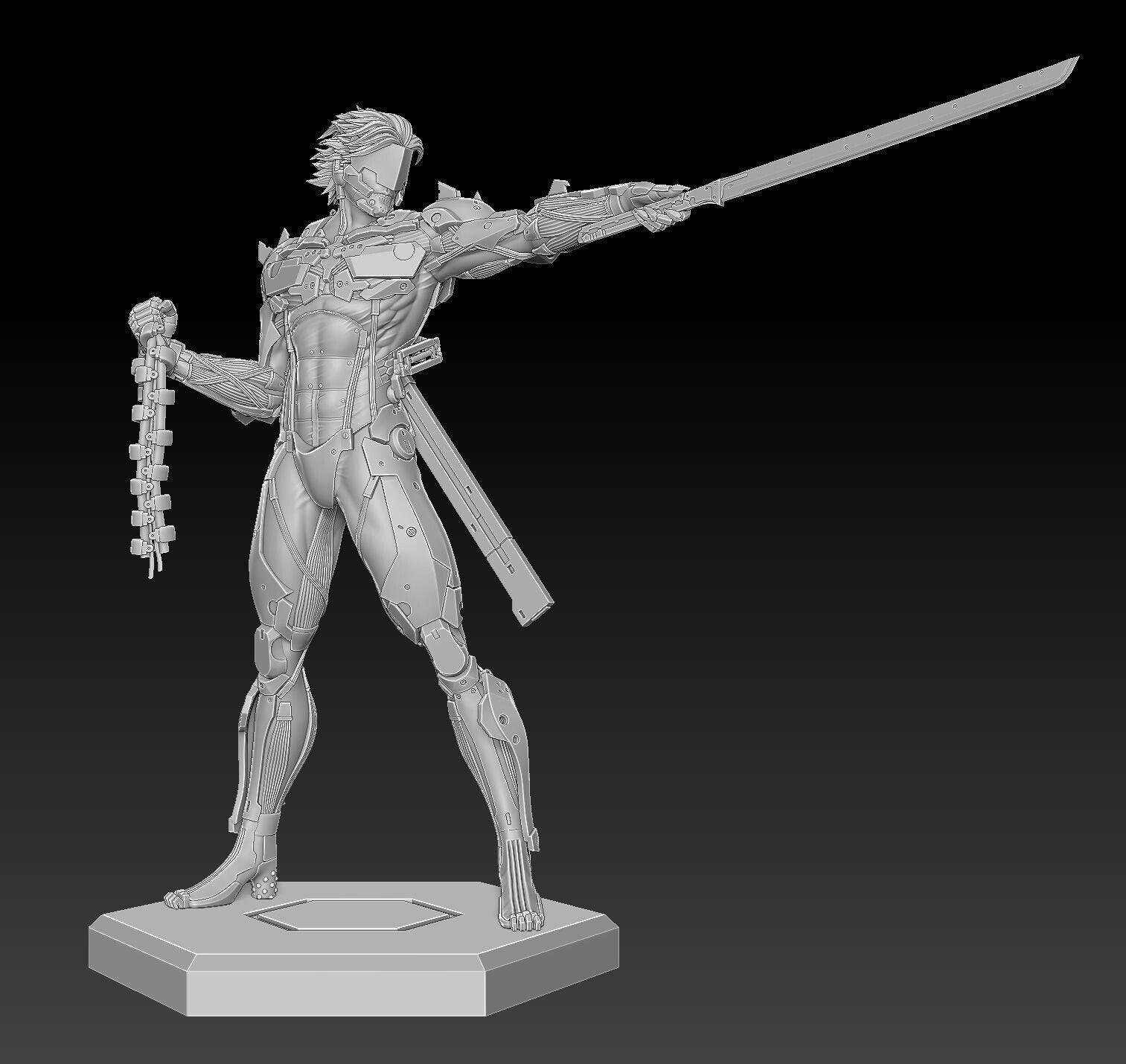 Mgs3 Raiden Model Raiden Metal Gear Solid Rising Resin 3d Printed DIY Model Kit Statue ...