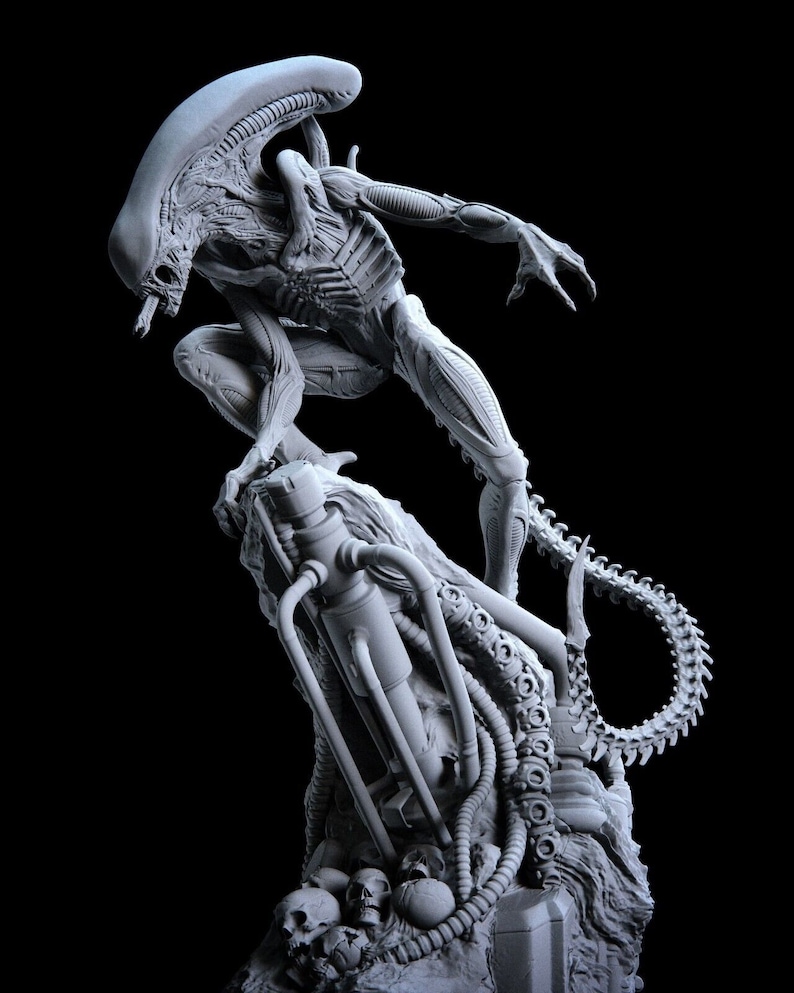 Alien Xenomorph Resin 3d Printed DIY Model Kit Figure 20cm Tall - Etsy