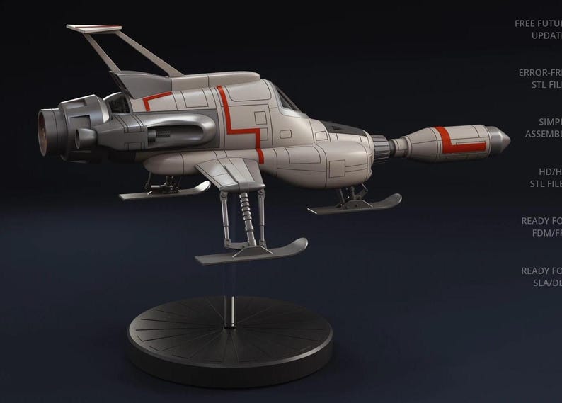 Shadow Interceptor S.H.A.D.O Interceptor From UFO Gerry Anderson Resin 3d Printed DIY ...