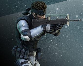 Solid Snake Metal Gear Solid 1 Resin 3d printed Figure DIY Model Kit UNPAINTED