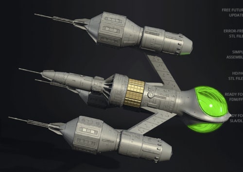 Liberator Blake's 7 Ship Resin 3d printed DIY model kit Various Scales