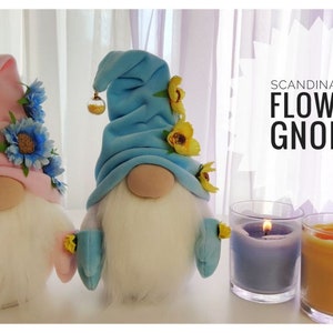 pattern pdf for scandinavian flower gnome draft gnome for present DIY HandMade + free tutorial on YouTube