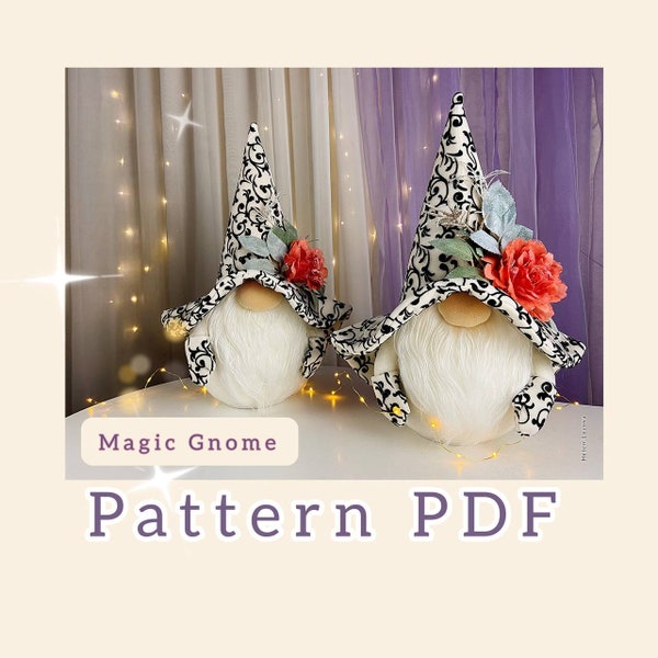 pattern pdf scandinavian magic gnome flower gnome home decor Christmas Happy New Year present gift DIY HandMade + free video tutorial