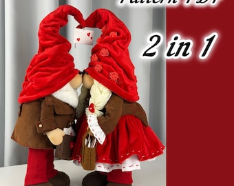 Valentinstag Wichtel Nähset Schnittmuster PDF | Postbote Junge + Mädchen | Zwerge Postbote | Anleitung für Wichtel | Valentinstag Dekor