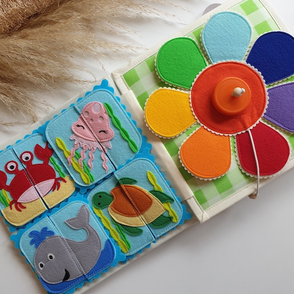 Libro de actividades Montessori personalizado para niños pequeños.