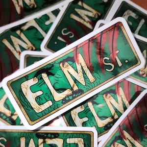ELM STREET | Chrome Waterproof Sticker | Heavy Duty Sticker | Safe For Indoor & Outdoor Use | Nightmare On Elm Street Sticker | Horror