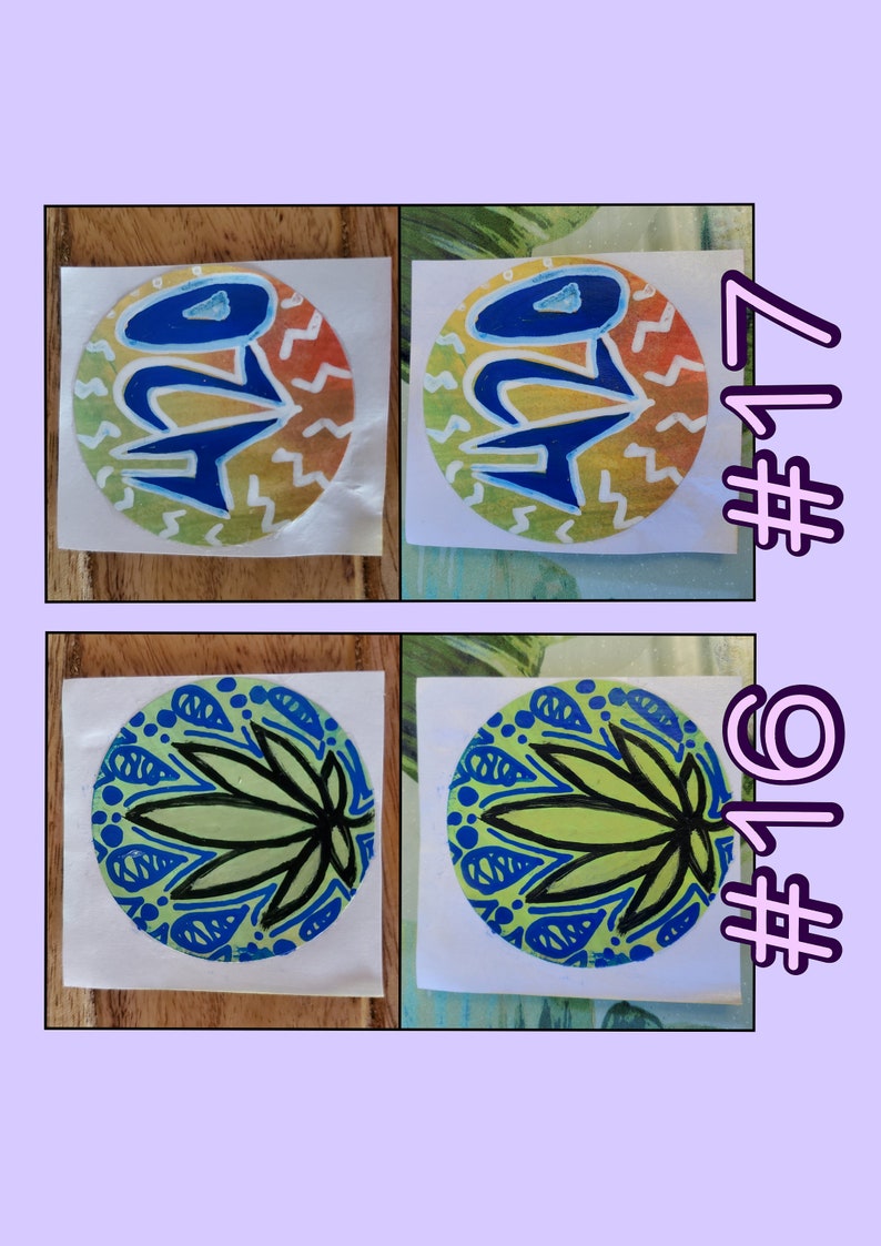 Hand Drawn Stickers | 2 Inch Circle Sticker Collection, 17 Different ...