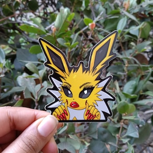 Baddiemon:  Vinyl Joltbaeon Weatherproof Sticker| sassy parody anime peeker sticker decal
