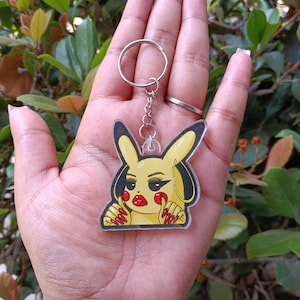 Mamachu acrylic keychain| funny sassy anime parody accessory