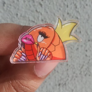 Baddiekarp Acrylic Pin | boujee fish meme