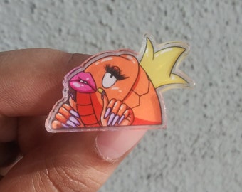 Baddiekarp Acrylic Pin | boujee fish meme