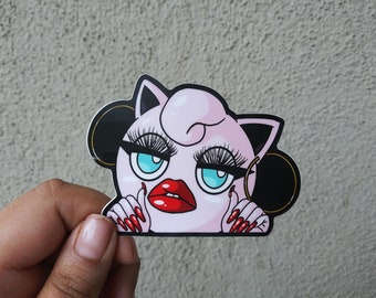 Baddiepuff waterproof vinyl sticker| funny parody anime boujee decal