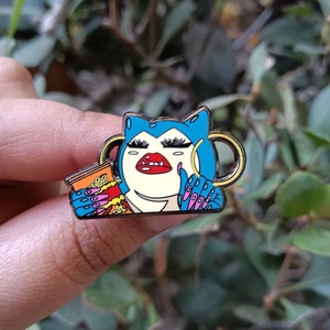 Esnorlax Hard Enamel Pin| Baddiemon funny sassy baddie anime parody pin