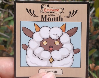Employee of the Month Pal stickers| cute waterproof animal videogame parody vinyl decals