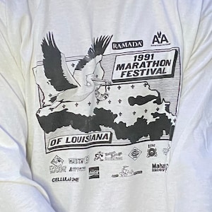 Vintage 1991 Marathon Festival Louisiana Longsleeve Shirt S/M