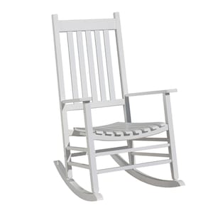 Hardwood Mission Porch Rocker in White Painted Finish