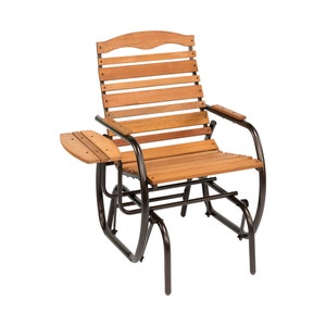 Hardwood Glider Chair with Bronze Frame