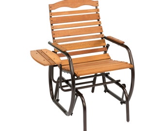 Hardwood Glider Chair with Bronze Frame