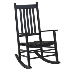 Hardwood Porch Rocking Chair in Black Painted Finish