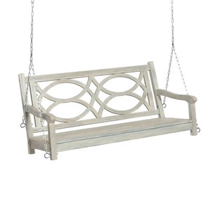 4' Decorative Porch Swing in Gray Wash Finish with Chains