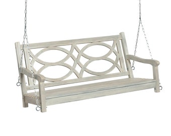 4' Decorative Porch Swing in Gray Wash Finish with Chains