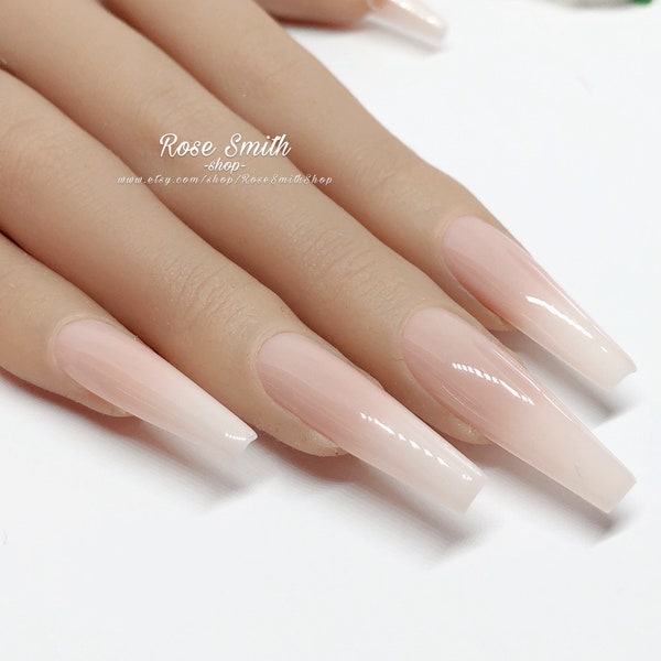 Ivory Baby Boomer | Light Beige Ombre | Press On Nails