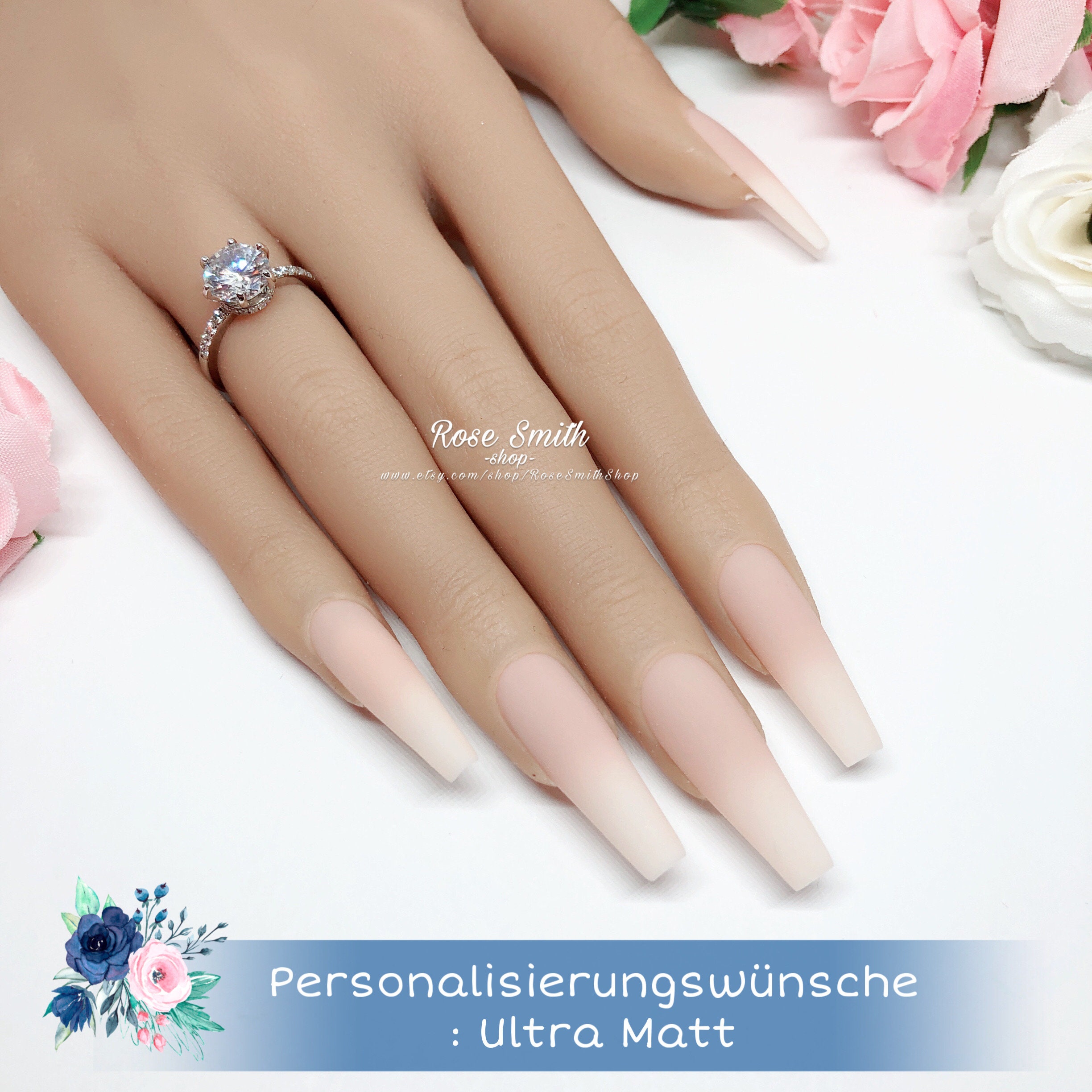 Ivory Baby Boomer Hell Beige Ombre Press On Nails Etsy