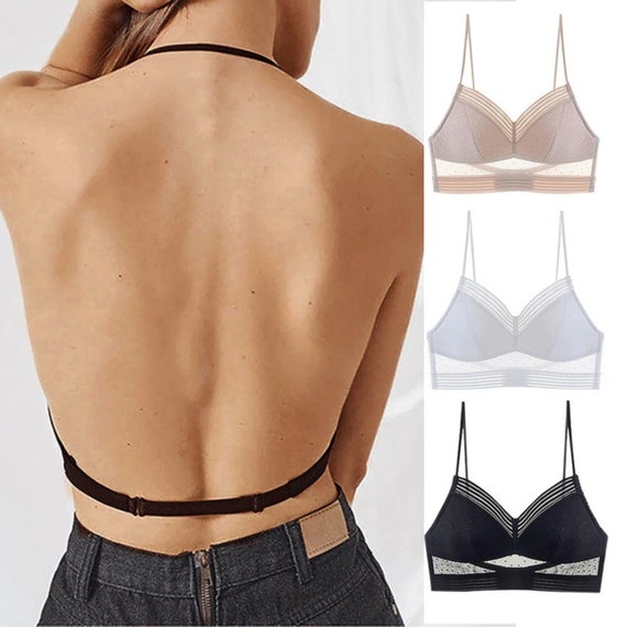 Womens Comfy Bra Light Skin Tone Silicone Invisible Bra Tape Low Cut Plunge  Bralettes No Strap Backless Bralettes