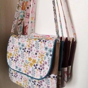 Besace ELLA, sac besace, besace fillette, besace enfant, besace coton, besace suédine