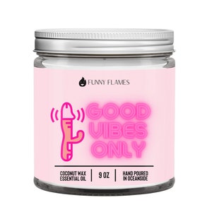 Good Vibes Only Candle, Dirty Candle, Funny Candles, Cherry Blossom Candle, Scented Candle, Soy Wax Candle (9 Oz) , Funny Candle Presents