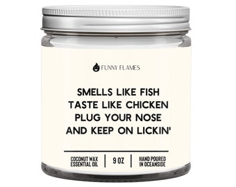 Smells Like Fish Candle, Funny Peach/Vanilla Scented Candle, Coconut Wax Candle, Funny Adult Saying Candles, Funny Candle Gifts