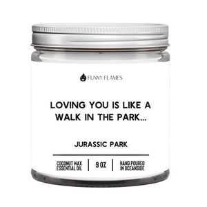 Loving You Is Like a Walk In The Park Candle, Funny Saying Candles, Promotion Gifts, Scented Soy Candle (9 Oz), Coconut Wax Candle