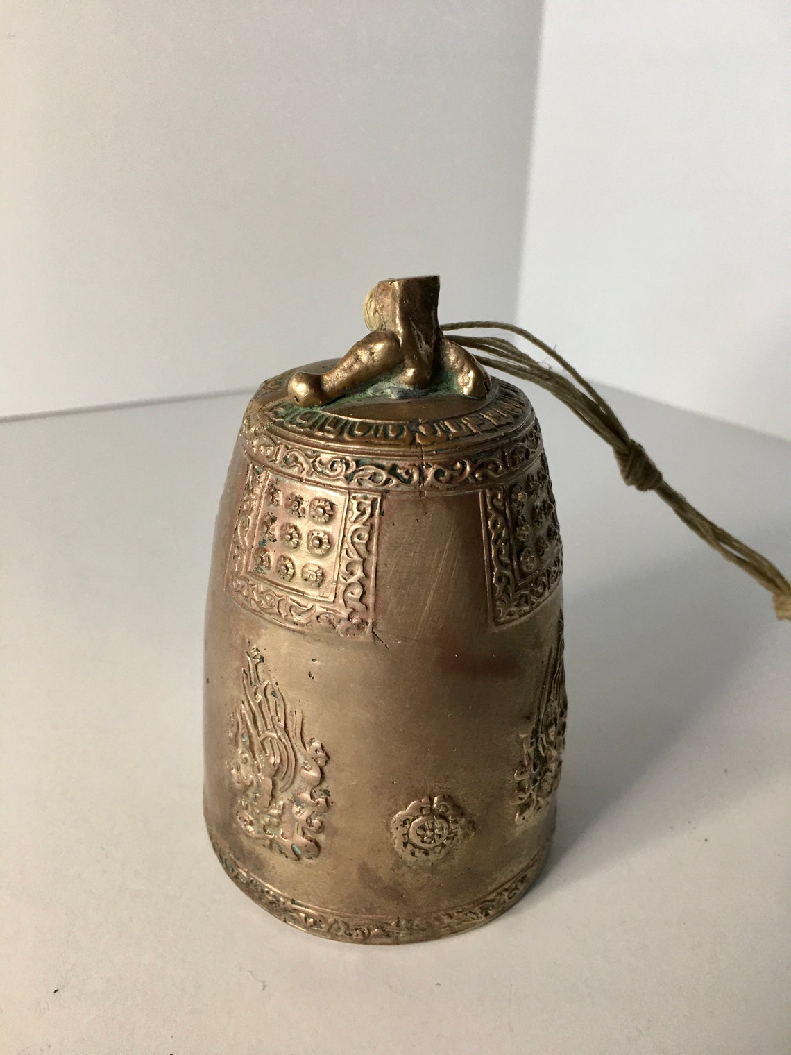 Vintage 1950s Chinese Solid Brass Prayer Bell | Etsy