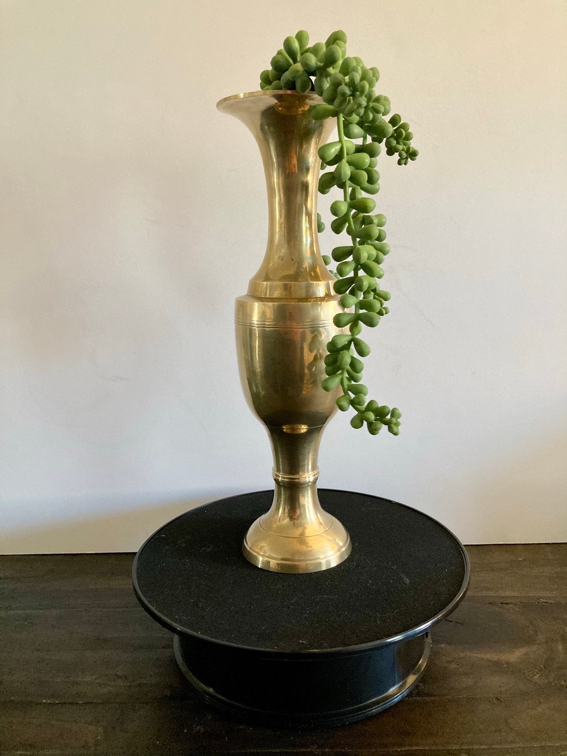 Vintage Gold Brass Flute Vase Etsy