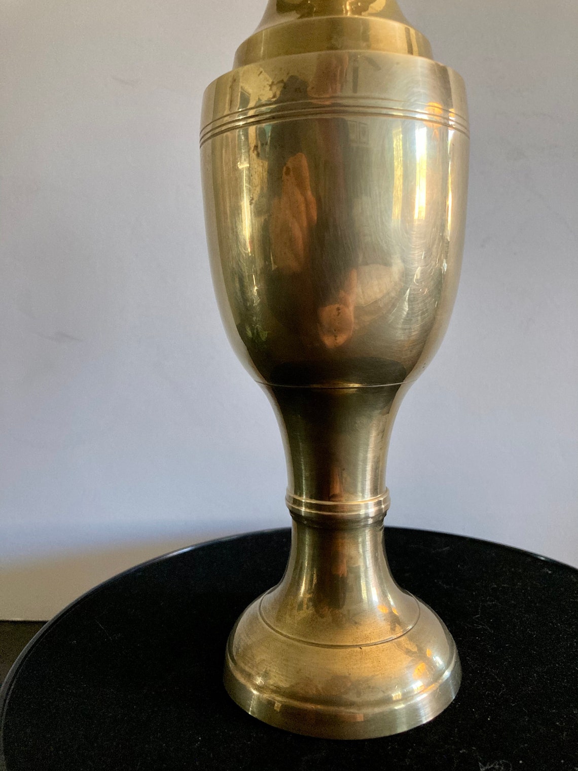 Vintage Gold Brass Flute Vase Etsy