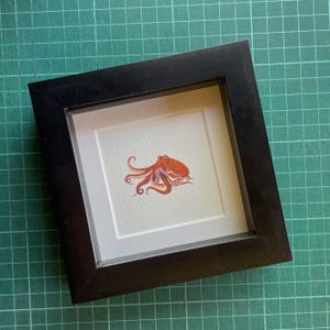 Octopus Original Watercolour Painting, Miniature Marine Life Art, Tiny Cephalopod Artwork image 3