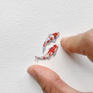 Koi fish, original painting, tiny art