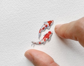 Koi fish, original painting, tiny art