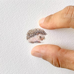 Egel, origineel schilderij, kleine kunst