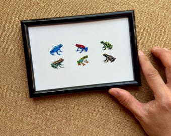 Rainforest frogs, art print from original painting