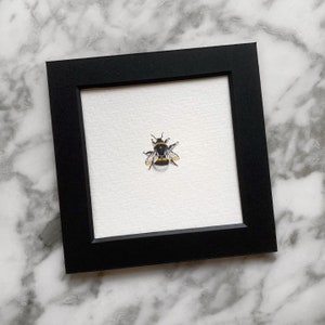 Bumblebee, original painting, miniature watercolor, tiny art, actual size image 4