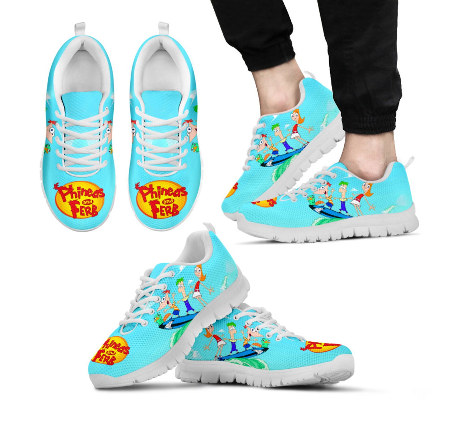 Phineas and Ferb Sneaker Cartoon Shoes Custom Sneaker | Etsy