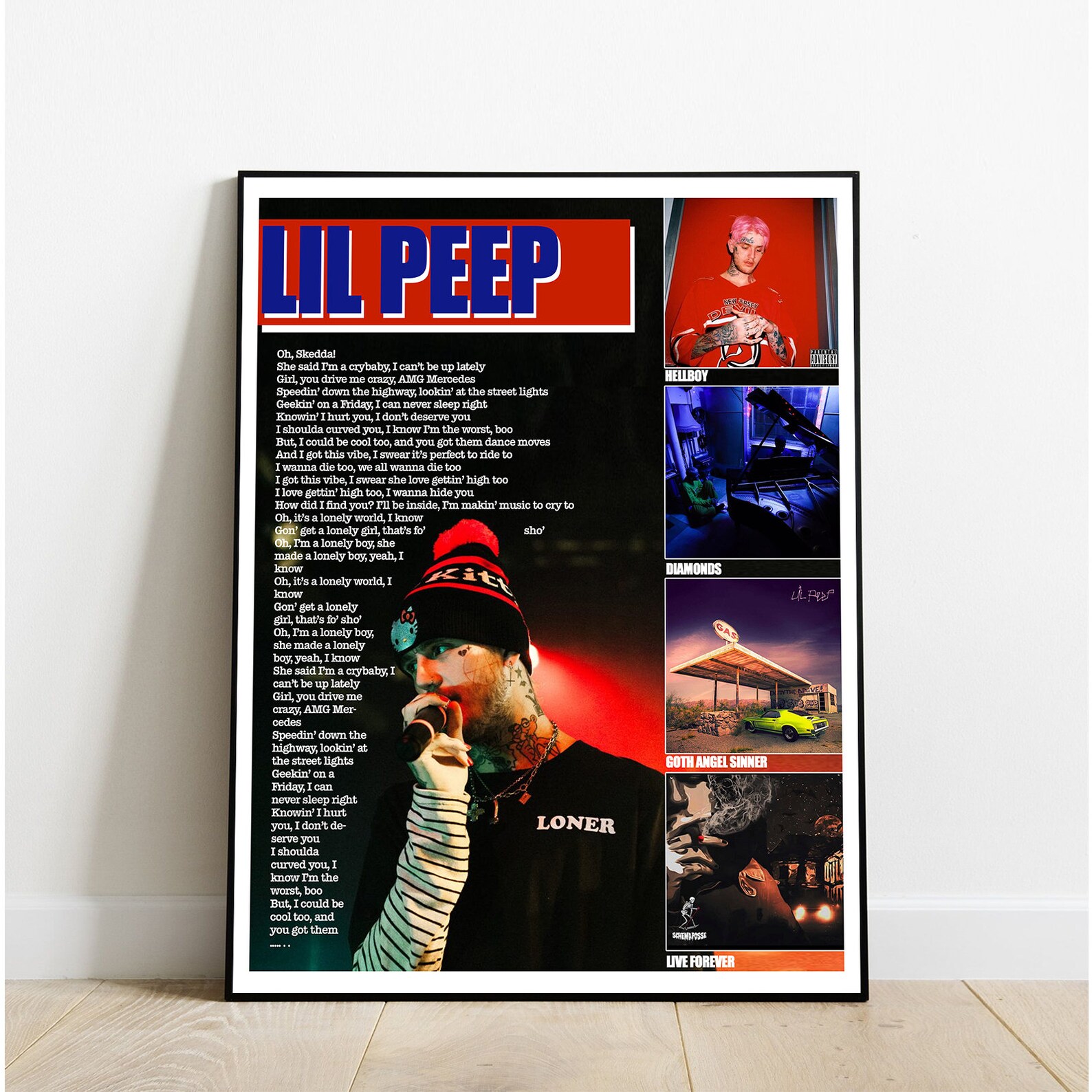 Lil Peep Albums Canvas Lil Peep Albums Canvas Rolls Lil Peep Etsy